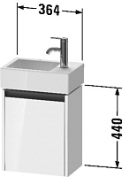 Duravit Ketho.2 Тумба под раковину подвесная 36,4x23,8x44h см, цвет: дуб черный K25071L16160000