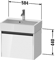 Duravit Ketho.2 Тумба под раковину с 1-им ящ. 58,4x39x44h см, цвет: графит мат. K25073049490000