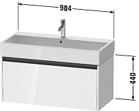 Duravit Ketho.2 Тумба под раковину с 1-им ящ. 98,4x46x44h см, цвет: графит супермат. K25078080800000