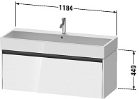 Duravit Ketho.2 Тумба под раковину подвесная с 1-им ящ. 118,4x46x44h см, цвет: лен K25079075750000