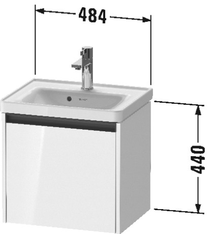 Duravit Ketho.2 Тумба под раковину с 1-им ящ. 48,4x37,5x44h см, цвет: базальт мат. K25080043430000