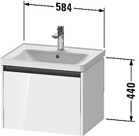 Duravit Ketho.2 Тумба под раковину с 1-им ящ. 58,4x45,5x44h см, цвет: дуб черный K25081016160000