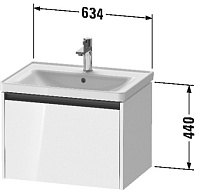 Duravit Ketho.2 Тумба под раковину с 1-им ящ. 63,4x45,5x44h см, цвет: базальт мат. K25082043430000