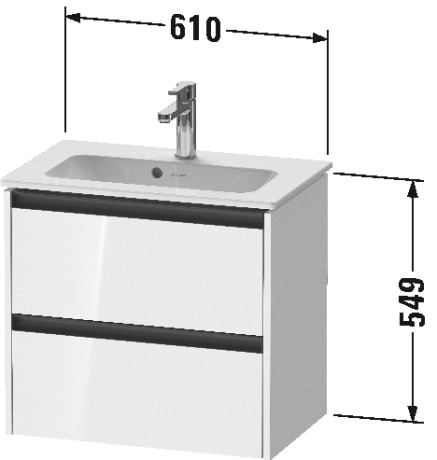 Duravit Ketho.2 Тумба под раковину 61x39x54,9h см, цвет: бетонно-серый мат. K25255007070000