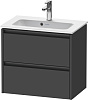 Duravit Ketho.2 Тумба под раковину с 2-мя ящ. 61x39x54,9h см, цвет: графит супермат. K25255049490000