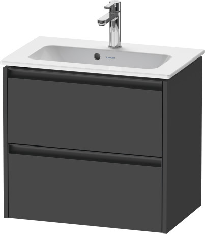Duravit Ketho.2 Тумба под раковину с 2-мя ящ. 61x39x54,9h см, цвет: графит супермат. K25255049490000