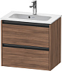 Duravit Ketho.2 Тумба под раковину с 2-мя ящ. 61x39x54,9h см, цвет: орех натур. K25255079790000