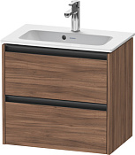 Duravit Ketho.2 Тумба под раковину с 2-мя ящ. 61x39x54,9h см, цвет: орех натур. K25255079790000