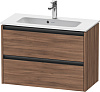 Duravit Ketho.2 Тумба под раковину с 2-мя ящ. 81x39x54,9h см, цвет: орех натур. K25256079790000
