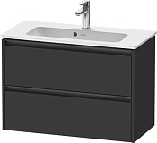 Duravit Ketho.2 Тумба под раковину с 2-мя ящ. 81x39x54,9h см, цвет: графит супермат. K25256080800000