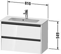 Duravit Ketho.2 Тумба под раковину с 2-мя ящ. 81x39x54,9h см, цвет: белый супермат. K25256084840000