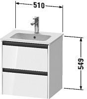Duravit Ketho.2 Тумба под раковину с 2-мя ящ. 51x42x54,9h см, цвет: дуб черный K25261016160000