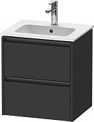 Duravit Ketho.2 Тумба под раковину с 2-мя ящ. 51x42x54,9h см, цвет: графит супермат. K25261080800000