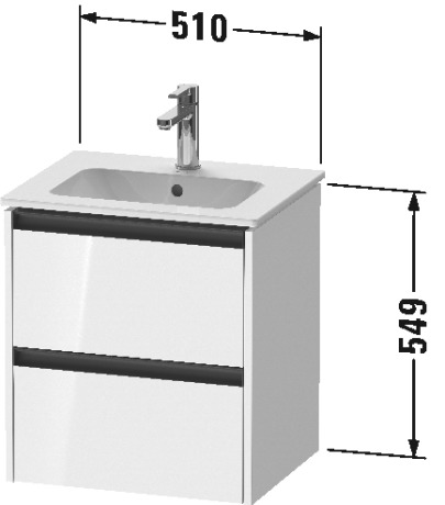 Duravit Ketho.2 Тумба под раковину 51x42x54,9h см, цвет: серо-коричневый супермат. K25261083830000