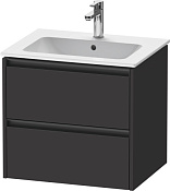 Duravit Ketho.2 Тумба под раковину с 2-мя ящ. 61x48x55h см, цвет: графит супермат. K25262080800000