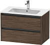 Duravit Ketho.2 Тумба под раковину с 2-мя ящ. 81x48x55h см, цвет: орех темн. K25263021210000