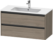 Duravit Ketho.2 Тумба под раковину с 2-мя ящ. 101x48x55h см, цвет: дуб терра K25264035350000