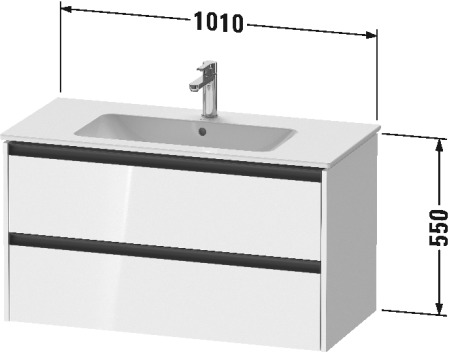 Duravit Ketho.2 Тумба под раковину 101x48x55h см, цвет: серо-коричневый супермат. K25264083830000