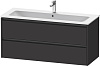 Duravit Ketho.2 Тумба под раковину с 2-мя ящ. 121x48x55h см, цвет: графит супермат. K25265080800000