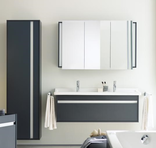 Duravit Ketho Шкаф подвесной 50х36х180h см, цвет: графит матовый KT1265L4949