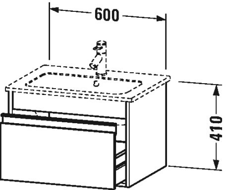 Duravit Ketho Тумба под раковину подвесная с 1-им ящ. 60x47,5x41h см, цвет: белый глянц. KT641802222