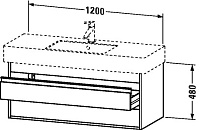 Duravit Ketho Тумба под раковину подвесная с 2-мя ящ. 120x45,5x48h см, цвет: графит мат. KT664204949
