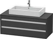 Duravit Ketho Тумба под раковину подвесная с 2-мя ящ. 120x55x49,6h см, цвет: графит мат. KT665604949