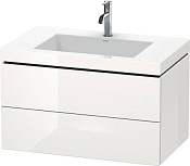 Duravit L-Cube Тумба с раковиной подвесная и 2-мя ящ. 80x48x50h см, цвет: белый глянц. LC6927O2222