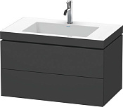 Duravit L-Cube Тумба с раковиной подвесная и 2-мя ящ. 80x48x50h см, цвет: графит матовый LC6927O4949