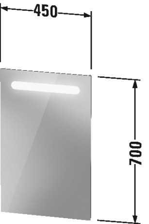 Duravit No.1 Зеркало подвесное прямоугольное с подсветкой 45x70h см N17950000000000
