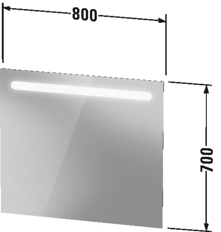 Duravit No.1 Зеркало подвесное прямоугольное с подсветкой 80x70h см N17952000000000