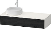 Duravit Zencha Тумба под раковину 130x55x28,1h см, цвет: дуб черный/белый супермат. ZE4812L16840000