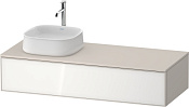 Duravit Zencha Тумба 130x55x28,1h см, цвет: белое стекло/cеро-коричн. супермат. ZE4812L64830000