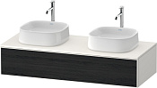 Duravit Zencha Тумба под две рак. 130x55x28,1h см, цвет: дуб черный/белый супермат. ZE4813B16840000