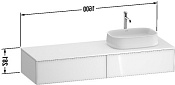 Duravit Zencha Тумба под рак. 160x55x28,1h см, цвет: белое стекло/белый супермат. ZE4814R64840000