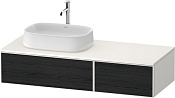 Duravit Zencha Тумба под раковину 130x55x28,1h см, цвет: дуб черный/белый супермат. ZE4816016840000