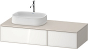 Duravit Zencha Тумба 130x55x28,1h см, цвет: белое стекло/cеро-коричн. супермат. ZE4816064830000