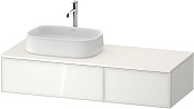 Duravit Zencha Тумба под рак. 130x55x28,1h см, цвет: белое стекло/белый супермат. ZE4816064840000