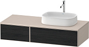 Duravit Zencha Тумба 130x55x28,1h см, цвет: дуб черный/серо-коричн. супермат. ZE4817016830000