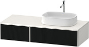 Duravit Zencha Тумба под рак. 130x55x28,1h см, цвет: черное стекло/белый супермат. ZE4817063840000