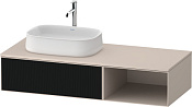 Duravit Zencha Тумба 130x55x28,1h см, цвет: черное стекло/серо-коричн. супермат. ZE4818063830000