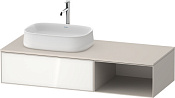 Duravit Zencha Тумба 130x55x28,1h см, цвет: белое стекло/cеро-коричн. супермат. ZE4818064830000