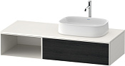 Duravit Zencha Тумба под раковину 130x55x28,1h см, цвет: дуб черный/белый супермат. ZE4819016840000