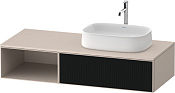 Duravit Zencha Тумба 130x55x28,1h см, цвет: черное стекло/серо-коричн. супермат. ZE4819063830000