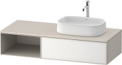 Duravit Zencha Тумба 130x55x28,1h см, цвет: белое стекло/cеро-коричн. супермат. ZE4819064830000