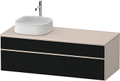 Duravit Zencha Тумба 130x55x44,2h см, цвет: черное стекло/серо-коричн. супермат. ZE4822L63830000