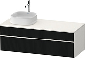 Duravit Zencha Тумба под рак. 130x55x44,2h см, цвет: черное стекло/белый супермат. ZE4822L63840000