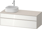 Duravit Zencha Тумба 130x55x44,2h см, цвет: белое стекло/cеро-коричн. супермат. ZE4822L64830000