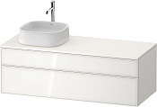 Duravit Zencha Тумба под рак. 130x55x44,2h см, цвет: белое стекло/белый супермат. ZE4822L64840000