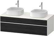 Duravit Zencha Тумба под две рак. 130x55x44,2h см, цвет: дуб черный/белый супермат. ZE4823B16840000